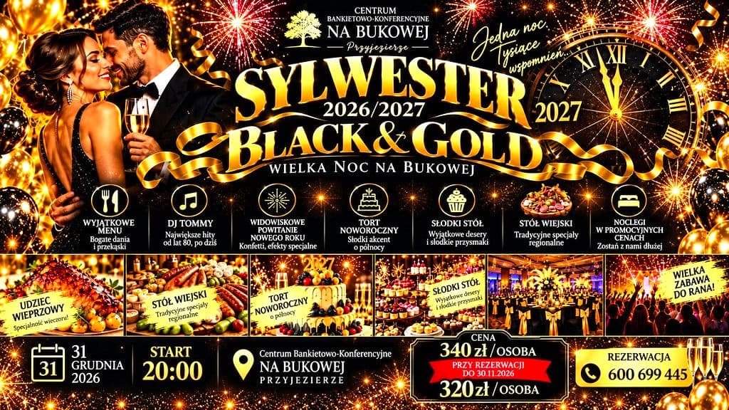 BAL SYLWESTROWY 2026/2027 ? BLACK & GOLD W PRZYJEZIERZU