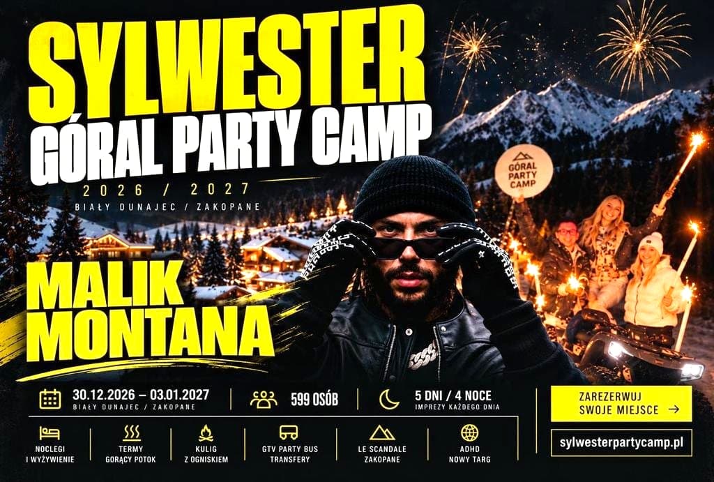 NAJWIĘKSZY SYLWESTER W GÓRACH 600 MIEJSC - Zakopane - Biały Dunajec 2026/2027