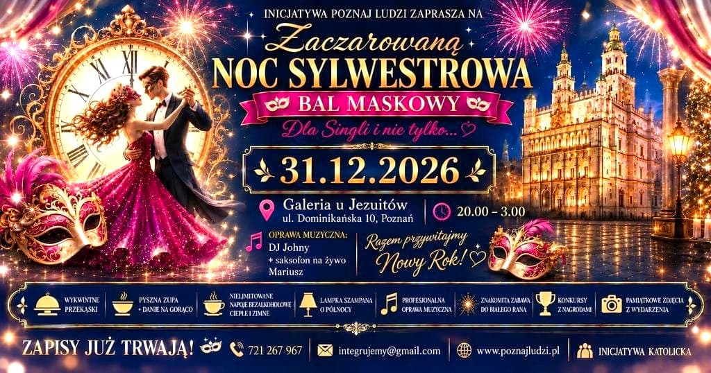 Katolicki Bal Sylwestrowy dla Singli i nie tylko. Poznań